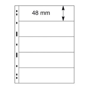 Feuilles Uniplate Lindner noires à 5 bandes pour timbres-postes.