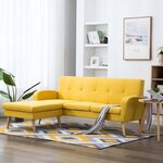 vidaXL Canapé en forme de L revêtement en tissu 186x136x79 cm jaune