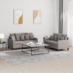 vidaXL Ensemble de canapés 2 Pièces avec coussins Taupe Tissu