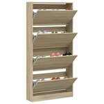 vidaXL Armoire à chaussures 4 tiroirs rabattables chêne sonoma