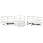 vidaXL Salon de jardin 6 Pièces blanc bois de pin massif