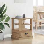 vidaXL Cabinet de chevet avec tiroir chêne artisanal 50 x 50 x 60 cm