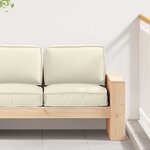 vidaXL Set de coussins de palette 2 Pièces Crème Tissu Oxford