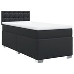 vidaXL Sommier à lattes de lit avec matelas Noir 90x200 cm Similicuir