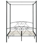 vidaXL Cadre de lit à baldaquin sans matelas gris métal 160x200 cm