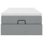 vidaXL Cadre de lit ottoman et matelas gris clair 90x190 cm tissu
