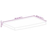 vidaXL Dessus de table à bord vivant 50x40x2 5 cm bois massif manguier