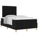 vidaXL Lit à ressorts avec matelas Noir 120 x 190 cm tissu