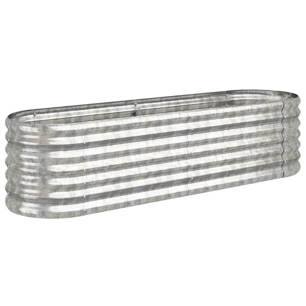 vidaXL Lit surélevé de jardin Acier enduit de poudre Argenté