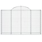 vidaXL Paniers à gabions arqués 4 Pièces 200x30x120/140 cm Fer galvanisé