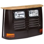 vidaXL Buffet en forme de camion Bois de manguier massif Gris foncé