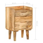 vidaXL Table de chevet Bois de manguier massif 40 x 30 x 59 5 cm