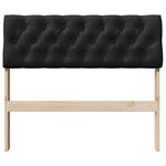 vidaXL Tête de lit capitonnée Noir 90 cm Pin massif
