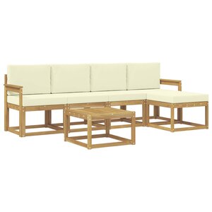 vidaXL Ensemble de canapés d'extérieur 6 Pièces Blanc et crème