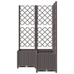 vidaXL Jardinière avec treillis Marron 80x80x136 cm PP