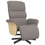 vidaXL Fauteuil inclinable avec repose-pieds taupe tissu