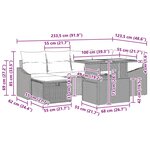 vidaXL Ensemble de canapé de jardin avec coussin 7 Pièces Noir Poly rotin