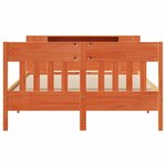 vidaXL Lit bibliothèque sans matelas cire marron 120x190cm pin massif