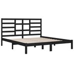vidaXL Cadre de lit sans matelas noir bois massif 200x200 cm