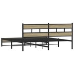 vidaXL Cadre de lit en métal sans matelas chêne sonoma 180x200 cm