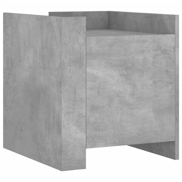 vidaXL Table de chevet gris béton 45x50x50 cm bois d’ingénierie