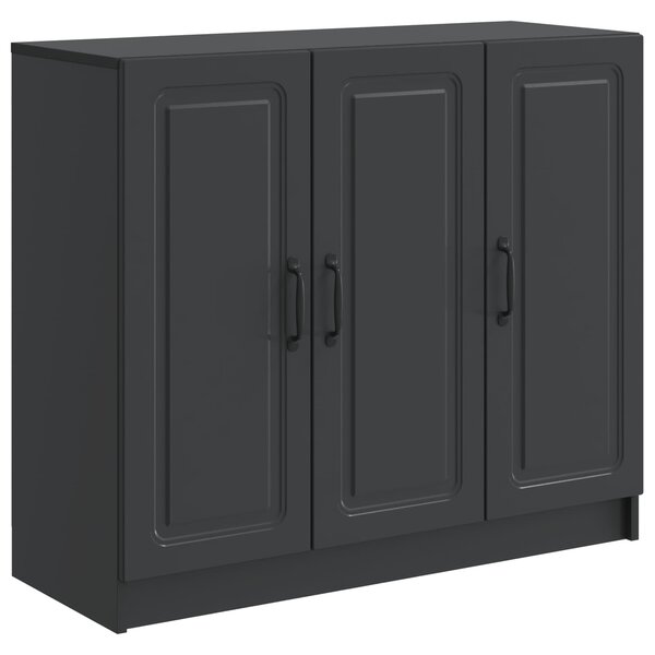 vidaXL Buffet Noir 89 x 34 5 x 77 cm Bois d'ingénierie