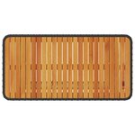 Set de jardin en 4 pièces avec coussins en poly rattan noir et acacia