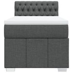 vidaXL Sommier à lattes de lit avec matelas Gris foncé 90x200 cm Tissu