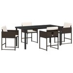 vidaXL Ensemble de salle à manger pour jardin 5 Pièces Marron Poly rotin