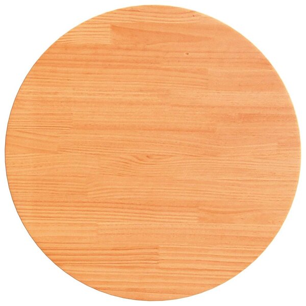 vidaXL Dessus de table rond cire marron Ø50x2 5 cm bois de pin massif