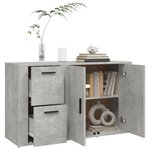 vidaXL Buffet Gris béton 100x33x59 5 cm Bois d'ingénierie