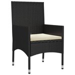 vidaXL Salon de jardin 6 Pièces avec coussins Noir Résine tressée