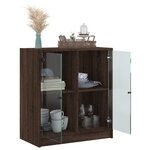 vidaXL Armoire latérale avec portes en verre chêne marron 68x37x75 5cm