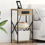 vidaXL Cabinet de chevet avec étagère Chêne sonoma 41 x 31 x 76 cm