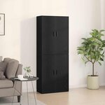vidaXL Meuble mural 2 Pièces Chêne noir 69 5 x 34 x 90 cm