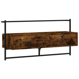 vidaXL Meuble TV mural chêne fumé 100 5x30x51 cm bois d'ingénierie