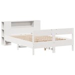 vidaXL Lit bibliothèque sans matelas blanc 135x190 cm bois pin massif