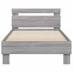 vidaXL Cadre de lit tête de lit et lumières LED sonoma gris 90x200 cm