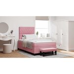 vidaXL Lit à ressorts avec matelas Rose 120 x 190 cm Velours