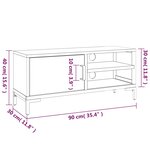 vidaXL Meuble TV Marron 90x30x40 cm Bois de pin massif