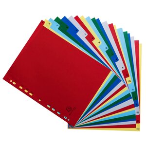 Jeu d'intercalaires alphabétiques polypro 20 touches multicolores. Format A4+. EXACOMPTA