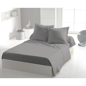 Drap plat microfibre 82 g - 240 x 300 cm - Gris clair
