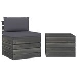vidaXL Salon palette de jardin 2 Pièces avec coussins Bois de pin massif