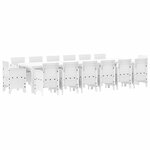 vidaXL Ensemble de salle à manger pour jardin 15 Pièces Blanc Rattan Polt