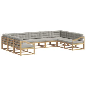 vidaXL Ensemble de canapés d'extérieur 9 Pièces Blanc et gris clair