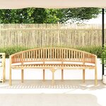 vidaXL Banc de jardin en forme de banane 200 cm bois de teck solide