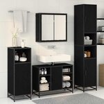 vidaXL Ensemble de mobilier de salle de bain 4 Pièces Chêne noir