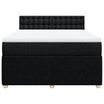 vidaXL Sommier à lattes de lit avec matelas Noir 140x190 cm Tissu
