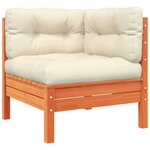 vidaXL Salon de jardin 7 Pièces avec coussins cire marron bois pin massif