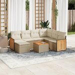vidaXL Salon de jardin avec coussins 8 Pièces beige résine tressée